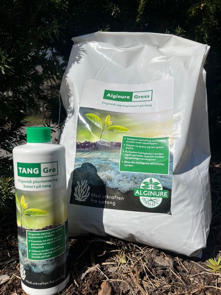 Hovedbilde KAMPANJE på Alginure Gress, 2 x 5 kg sekk og 500 ml TangGro plantenæring