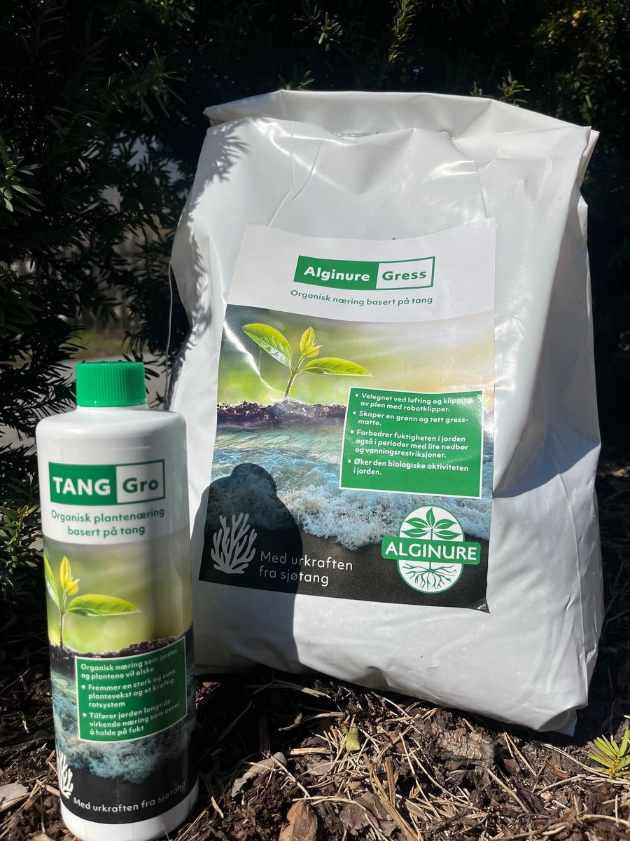 KAMPANJE på Alginure Gress, 2 x 5 kg sekk og 500 ml TangGro plantenæring